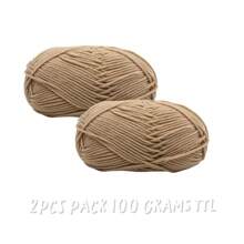 2Pcs 5-Ply Cotton Yarn Suitable For DIY Knitting Bags, Scarves, Hats, Sweaters, Home Textiles, Weight 100g