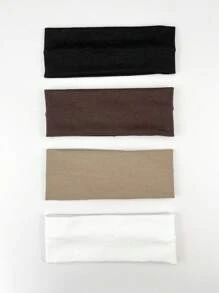 4pcs/1pc Plain Sport Headbands, Versatile Casual Sport Fashion Yoga Headband, Wide Edge Headpiece For Outdoor, Popular