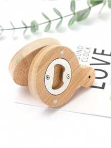 1 pezzo Apribottiglie rotondo in legno con manico per una presa facile, personalizzato con testo e disegni incisi al laser, uno strumento pratico per la birra, adatto per bar, ristoranti e case, un regalo perfetto per le vacanze per mariti e padri, e un souvenir creativo per matrimoni