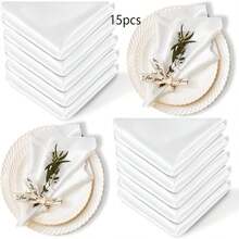 8/15/20 件多色布餐巾，17 英寸 X 17 英寸餐巾，适用于婚礼、派对、节日、甜点、午餐、鸡尾酒、生日、宴会用品 - 彩色 - 查看 18