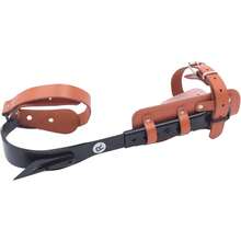 HOHOBLA Adjustable Tree Climbing Spikes Set, Steel Pole Climbing Spurs, Forged Climber Gaffs Tools With Adjustable Leather Strap For Felling Trees, Picking Fruit, Hanging Objects - 黑色 - 查看 7