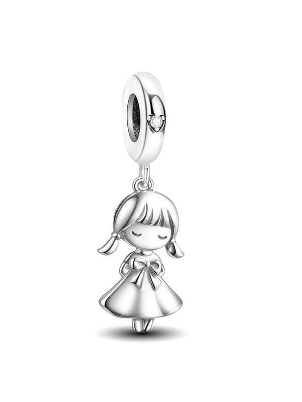 1 abalorio de plata de ley 925 con diseño de enfermera, ideal para pulseras, brazaletes, bisutería y accesorios de diario para niñas, joyería asequible para la vuelta al cole.