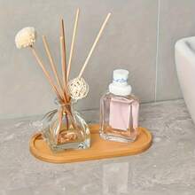 1pc Bamboo & Wood Natural Color Multipurpose Vanity Tray, Organizer For Bathroom Counter, Dresser, Keys, Watch, Decorative Tabletop Tray, Minimalist Nordic Style Jewelry Storage Tray, Suitable For Bathroom, Kitchen, Bedroom, Living Room, Office, Kids Room Back To School Bathroom Accessories