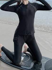 4pcs Long Sleeve And Long Pants Beach Diving Suit Set