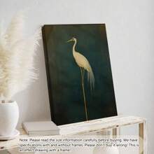 1 peça de impressão em tela de guindaste japonês vintage - decoração de parede elegante sem moldura com tons serenos de azul e verde. É uma decoração simples para o quarto, sala de estar, escritório ou café. Decoração de quarto esteticamente moderna.