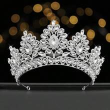 Corona de boda de cristal multicolor, tiara nupcial con brillos de lujo para mujeres, elegante corona de novia estilo europeo