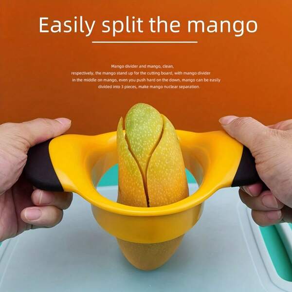 1pc, Mango Splitter Mango Peeler- Cutter With Corer, Easy To Operate, Easy To Remove Mango Cores, Easy To Clean, Stainless Steel Fruit Divider, Mango Gadgets, Make Fruit Salad, Home Kitchen Apartment Dining Fruit Coring Perfect Kitchen Gadgets