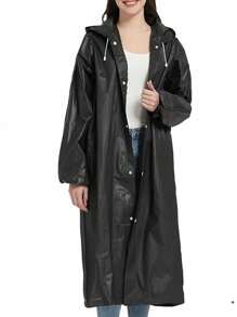 1 Stück zufälliger Farbton EVA Unisex Regenmantel lang, verstärkter wasserdichter Regenmantel, Herren/Damen mit Kapuze, wasserdicht, winddicht, schnelltrocknend, atmungsaktiv - ideal für Radfahren, Wandern und Outdoor-Abenteuer
