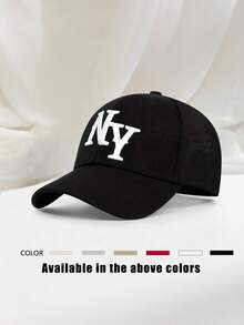 1pc Boné de beisebol NY bordado, chapéu de golfe ajustável e respirável para áreas externas, boné de sol com aba curva da moda para mulheres/homens, adequado para todas as estações - bordado - Ver 12