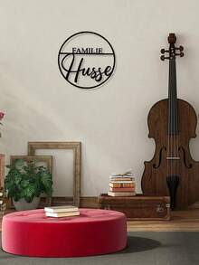 1 buc semn metalic atrăgător pentru ușă cu numele de familie - o necesitate pentru decorul ușii de la intrare - semn atrăgător pentru ușă - placă decorativă cu design de familie cu inel de ușă pentru un farmec sporit. - Multicolor - Vizualizare 5