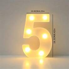 1PC 16cm LED Letter Light, Luminous Letter And Number Night Light, Suitable For Home, Bar, Wedding, Birthday Party Decoration