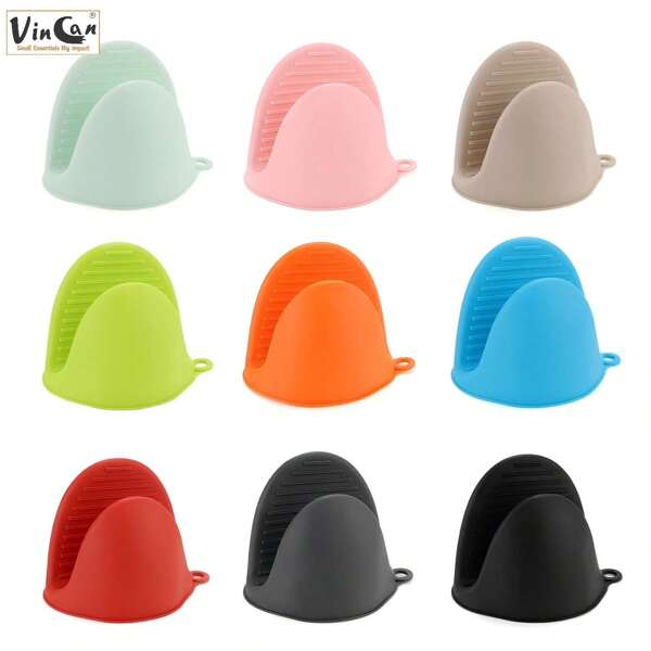 VINCAN 2pcs Kitchen Soft Heat-Resistant Gloves,Mini Oven Gloves Heat Resistant Cooking Pinch Mitts Potholder For Air Fryer Kitchen Cooking & Baking