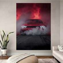 1pc Framed 1 Pc Red Car Wall Art Deco Poster For Holiday Gifts Wooden  Canvas Painting High Quality Wall Art Prints Poster Direct Hanging Wall Picture Decor For Home Gifts, Living Room, Christmas Gift, Bathroom, Bedroom, Kitchen - Framed - View 1