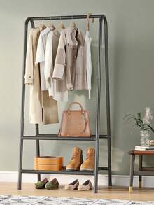 1 件多功能三角形铁质衣架和鞋架，便携式衣柜收纳架，宽度约 24 英寸，适用于客厅、玄关、卧室、书房、办公室、节日礼物、圣诞礼物 - 彩色 - 查看 7