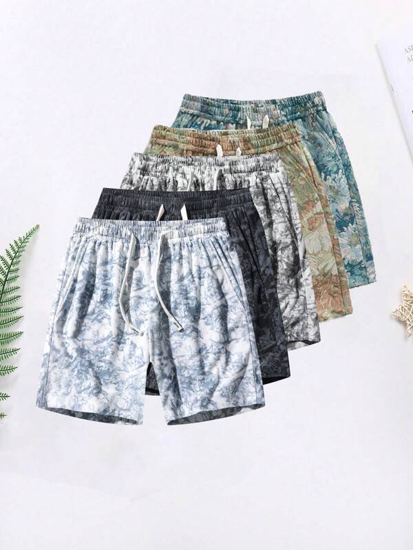 Men's Jacquard Knitted Casual Shorts For Travel, Fashion Street, Fitness, Running, Basketball Sports, Breathable Loose Fit Shorts