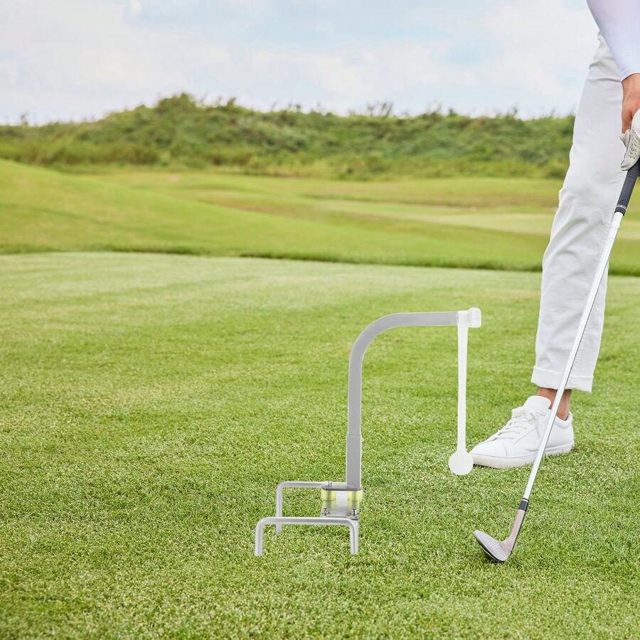 YUNRUX Durable Golf Swing Trainer, Adjustable Height (17.32–19.29 Inches), Corrosion-Resistant Stainless Steel, TPU Cushioning For Comfort, Easy To Clean And Portable For Training On The Go. - White - View 1