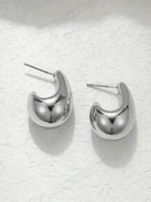 2 pièces Boucles d'oreilles en forme de goutte d'eau, style européen et américain, simple et géométrique, en acrylique pour un port casual quotidien
