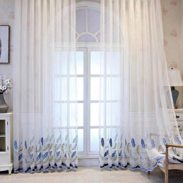 2pcs Rod Pocket 2025 New Modern Rococo Baroque Neoclassical Style Minimalist High-End Style Embroidered Curtain, Elegant For Living Room Bedroom Balcony Window