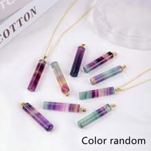 1PC Natural Crystal Black Tourmaline Labradorite Raw Stone Unpolished Gem Pendant Necklace Quartz Jewelry Women Necklace For Women Gifts