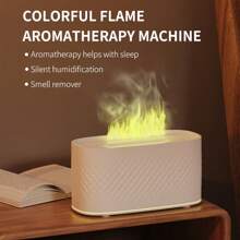 1 pieza Mini Difusor de aromas ultrasónico de 160ml con iluminación de 7 colores degradado tipo llama, con textura de craquelado, humidificador de aromaterapia visible para el hogar, oficina, escritorio, dormitorio, coche, se pueden agregar aceites esenciales