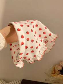 1 件可爱草莓乡村风格头带和三角围巾，夏季户外旅行摄影配件，发带，发箍，发饰，头饰