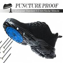 UMBURLLY Women's Steel Toe Safety Shoes, Anti-Crush, Anti-Puncture, Breathable, Simple & Lightweight, Suitable For Work