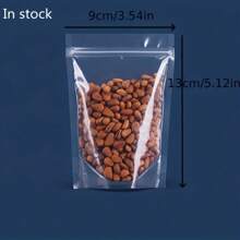 Environ 100 pièces de sacs à fermeture éclair transparents et refermables, sachets de rangement pour aliments transparents et autoportants, sacs en plastique jetables non revêtus pour Noël, Halloween, Pâques