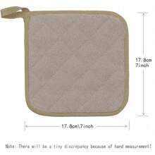 4pcs Brown Cotton One-Sided Silver-Coated Heat Insulation Pad, Simple Polyester Fiber Towel Cloth Square Heat Insulation Pad Suitable For Kitchen And Household Kitchens, Heat-Resistant High-Temperature Baking And Cooking Pad