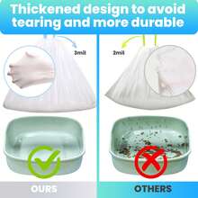 20/40/60100 Pack Jumbo Cat Litter Bags - Leakproof Litter Box Liners, Heavy Duty Drawstring Cat Litter Liners For Automatic Litter Box, Odor Control Disposable Kitty Litter Bags 1/2/3/5 Roll