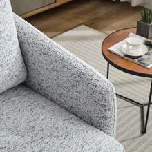31.5"W Swivel Accent Chair And Comfy Round Accent Single Sofa Chair, 360 Degree Club Chair, Lounge Armchair For Living Room,Bedroom.Nursery.White-Black Chenille - 1 - View 9