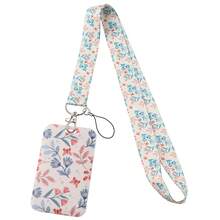 1pc Sketched Ditsy Floral Pattern Lanyard Card Holder, Hard Case For Bus Card, ID Card, Work Card, Student Card, Exhibition Card, Event Pass,School Supplies,Back To School - Multicolor - View 17