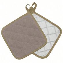 4pcs Brown Cotton One-Sided Silver-Coated Heat Insulation Pad, Simple Polyester Fiber Towel Cloth Square Heat Insulation Pad Suitable For Kitchen And Household Kitchens, Heat-Resistant High-Temperature Baking And Cooking Pad