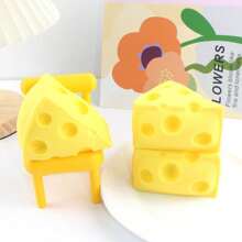 Comida falsa realista tipo "squishies", juguetes antiestrés de queso suave de rebote lento, para regalos de fiestas