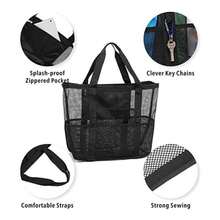 Large Capacity Beach Bag, Mesh Toy Swimming Bag, Multi-Functional Travel Tote Shoulder Beach Bag, Mesh Swimming Bag, Suitable For Swimming, Beach Water Play, Swimwear, Item Storage Bag - Multicolor - View 5