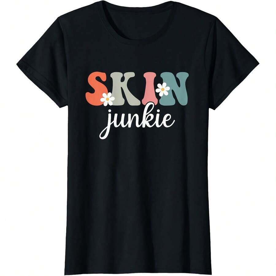 Skin  Skin Esthetician Skincare Groovy For Wo Girls T-Shirt - Black - View 1