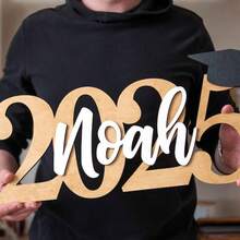 Placa de nombre personalizada para graduación, regalo de graduación 2026, decoración de clase de graduación personalizada 2026, decoración de fiesta de graduación universitaria - Multicolor - Ver 7
