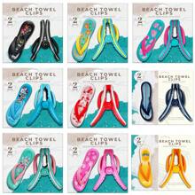 2pcs Reversible Beach Towel Clips, Portable Towel Clamps, Accessories For Beach Chairs, Decks, Pools, Cruise Ships, Rest Areas
