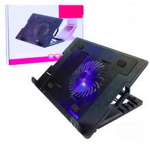 Base con Ventilador Silencioso Para Laptop, Soporte Ajustable de Altura, Diseño Ergonómico Antideslizante, Ideal para Computadoras Portátiles de 12 a 17 Pulgadas, Ligero y Portátil para Oficina, Hogar o Gaming - Negro - Ver 3