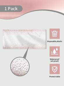 1pc Disposable Plastic Tablecloth, Waterproof And Stain-Resistant, Decorative Home Item
