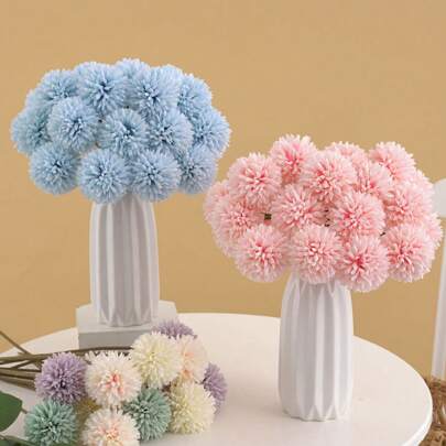 6pcs Artificial Chrysanthemum Decor, For Kitchen, Bedroom, Multicolor Wedding Bouquet, Valentine Floral Arrangement, Wedding Party Table Centerpiece, Available In Valentine's Day, Gift