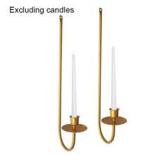2 pièces Supports de bougie muraux en métal moderne, parfaits pour le salon, le style fermier, la décoration de la cheminée, idéaux pour Halloween, Noël et plus, décoration de Noël, décoration d'intérieur
