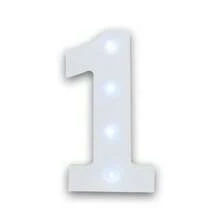 Símbolo luminoso LED con el número 1 - Blanco - Ver 2