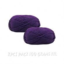 2Pcs 5-Ply Cotton Yarn Suitable For DIY Knitting Bags, Scarves, Hats, Sweaters, Home Textiles, Weight 100g