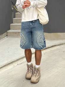 Globe Swift Loose Casual Washed Denim Shorts For Men