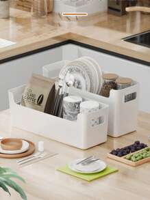 1pc Kitchen Wall Mounted Storage Box, Cabinet Door Interior Vacuum Seal Bag & Cleaning Supplies Organizer, No Drilling Required