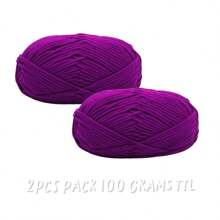 2Pcs 5-Ply Cotton Yarn Suitable For DIY Knitting Bags, Scarves, Hats, Sweaters, Home Textiles, Weight 100g