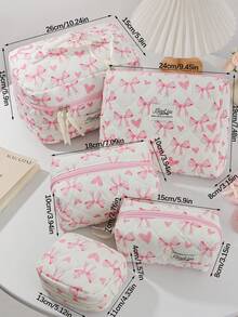 1Pc/Set Túi đựng đồ trang điểm nơ hồng cho bé gái Bộ túi đựng đồ trang điểm Túi đựng mỹ phẩm đa chức năng Túi cầm tay có khóa kéo đựng đồ chăm sóc da, mỹ phẩm, dầu dưỡng môi, kem chống nắng, kem dưỡng da tay, tai nghe, tiền xu, văn phòng phẩm, đồ dùng nhỏ Túi đựng đồ trang điểm dễ thương Túi đựng đồ trang điểm Hộp đựng đồ trang điểm Đồ dùng thiết yếu khi đi làm hàng ngày Đồ dùng thiết yếu khi đi du lịch Đồ dùng thiết yếu khi đi du thuyền Đồ dùng thiết yếu khi ở ký túc xá Quà tặng cho những người bạn tốt Quà tặng sinh nhật Quà tặng phù dâu Quà tặng cho mẹ Quà tặng cho giáo viên - Nhiều màu - Xem 10