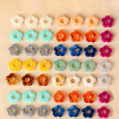 20/50pcs Multi-Color Flower Beads DIY Accessories For Necklace, Earrings, Bracelet