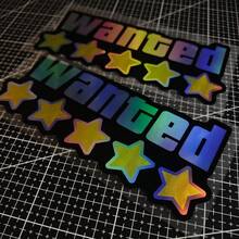 1pc Limited Edition 5-Star WANTED Car Window & Bumper Sticker Set - Laser Crafted, Waterproof Vinyl Decal - Multicolor - View 10