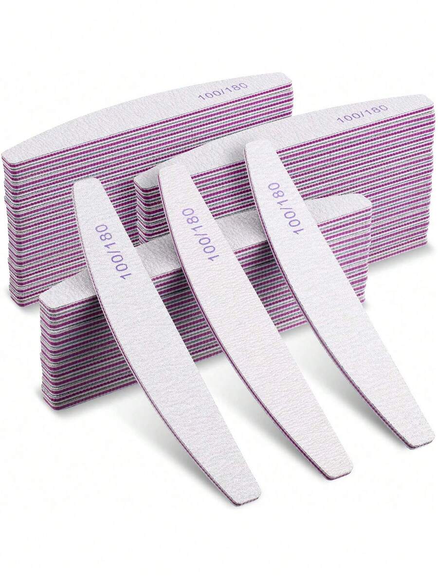 100/180 号指甲锉 双面砂纸板 可水洗砂纸板 可重复使用指甲锉 美甲工具 适用于天然指甲 水晶甲 家用和美甲沙龙 - 白色 - 查看 1